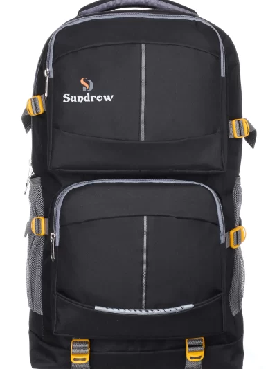 Sundrow Black Multi-Utility Laptop Backpack for School, College & Travel – Durable, Spacious & Stylish Bag for Everyday Use