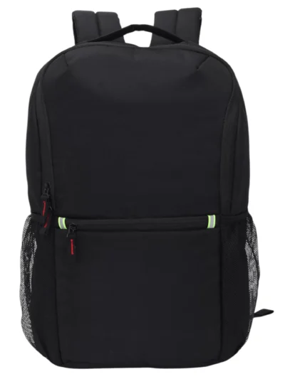 Sundrow 28L Slim Black Laptop Backpack for Men & Women | Water-Resistant Office, College & Travel Bag with Multi-Utility Compartments